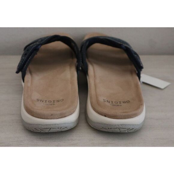 Earth Origins Women's Sz 11 M Navy Blue Perforated Sandra Slide Sandals - Picture 5 of 12
